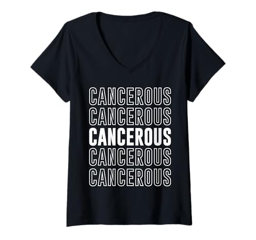 Damen Krebsartig T-Shirt mit V-Ausschnitt Damen Krebsartig T-Shirt mit V-Ausschnitt von Cancerous Apparel