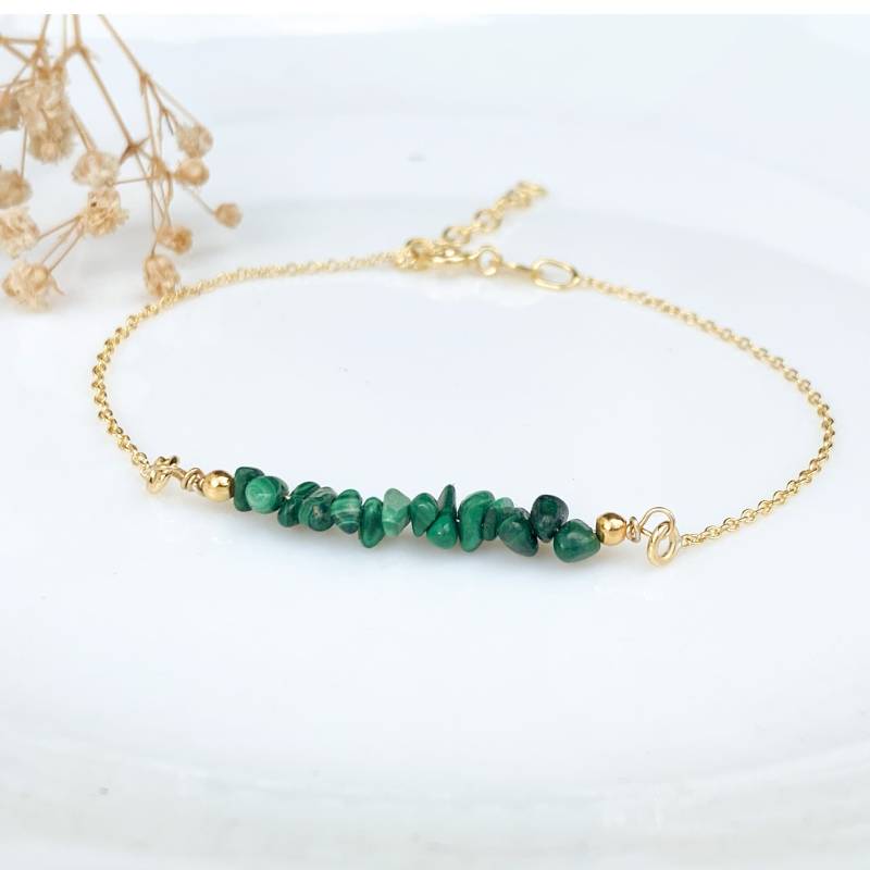 Malachit Armband, Sterling Silber April Und Mai Birthstone, Geburtstagsgeschenk von CandelaJoies