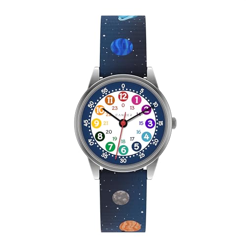 Cander Berlin MNA 1230 G Armbanduhr 3 ATM wasserdicht Lernuhr Armbanduhr Kinder Lernuhr analog Jungen Mädchen Weltraum von Cander Berlin