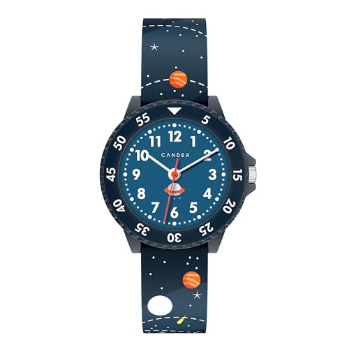 Cander Berlin MNA 1630 A Kinderarmbanduhr 3 ATM wasserdicht Armbanduhr Kinder Lernuhr analog Jungen Mädchen Weltraum von Cander Berlin