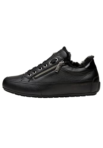 Candice Cooper Rock Deluxe Zip FUR-Sneakers aus Leder mit Reißverschluss, schwarz 37/ von Candice Cooper