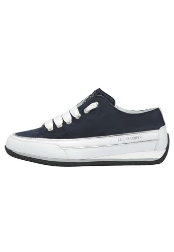 Candice Cooper Janis Strip CHIC S-Sneakers aus Veloursleder-Weiß, Weiß-Blau 37 von Candice Cooper