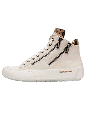 Candice Cooper Lucia Zip-Knöchelhohe Sneakers aus Veloursleder und Nappaleder-Creme, Beige 40 von Candice Cooper