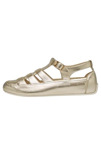 Candice Cooper ROCK T-BAR-Sandalen aus Leder, Gold 37 von Candice Cooper