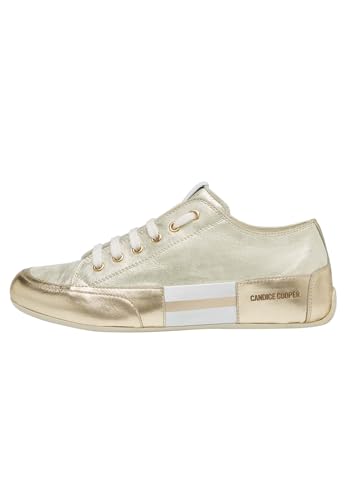 Candice Cooper Rock Patch S-Sneakers aus Leder, Gold 40 von Candice Cooper