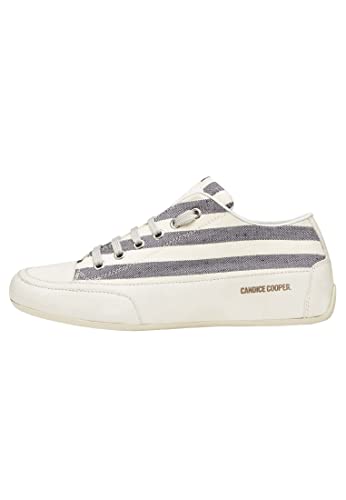 Candice Cooper Rock ST-Sneakers aus Leder und Gewebe-Weiß Weiß-Blau 41 von Candice Cooper