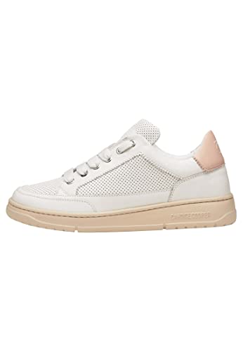 Candice Cooper VELANIE Zig-Sneakers aus Leder-Weiß, Weiß-Rosa 39 von Candice Cooper