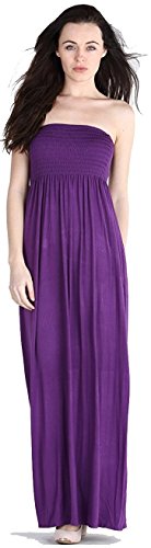 Candid Styles Bandeau-Kleid, Damen, trägerloses Maxikleid, Sommer, erhältlich in den Größen 36 - 50 Gr. S/M 34-36, violett von Candid Styles