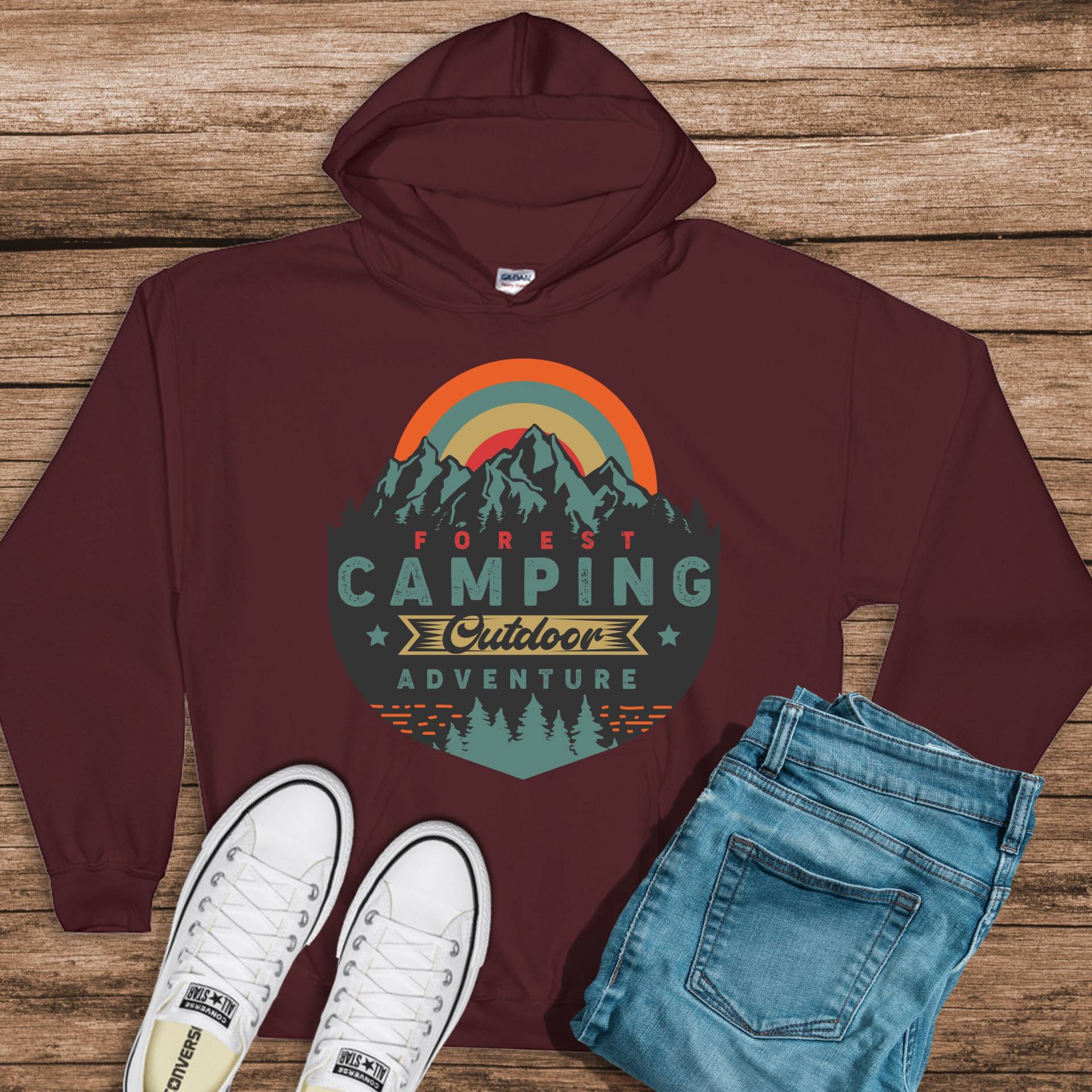 Wald Camping Outdoor Adventure Hoodie, Vintage Scenic Süßer Life Und Lässige Frauen Kleidung Wald Camping Outdoor Adventure Hoodie, Vintage Scenic Süßer Life Und Lässige Frauen Kleidung von CandidlyExpressions