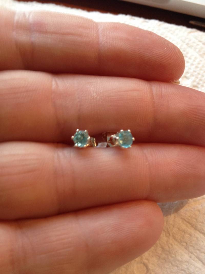 4 Mm Aquamarin Ohrringe von Candiesthings