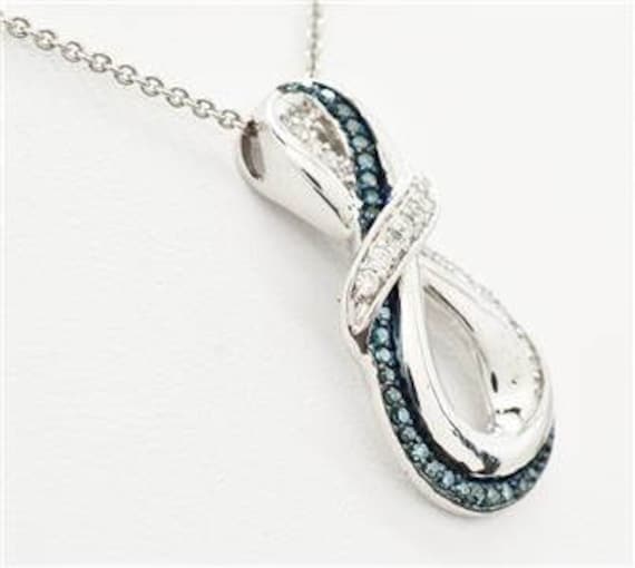 Blaue Und Weiße Diamant-Anhänger Mit Kette von Candiesthings