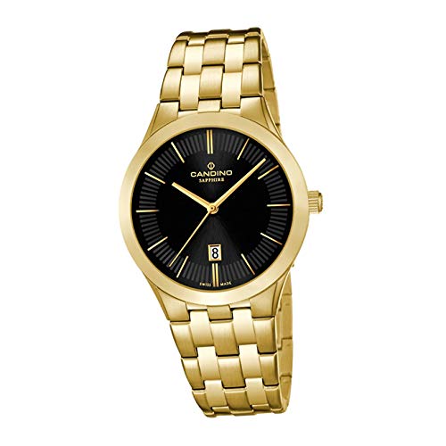 Candino Armband-Uhr Damen C4545/3 Luxus Analog Quarz Edelstahl Uhr Gold D2UC4545/3 EIN Geschenk zu Weihnachten, Geburtstag, Valentinstag für die Frau von Candino