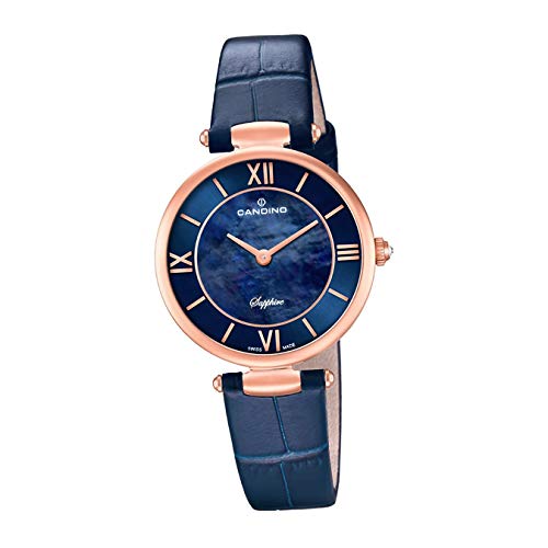 Candino Armband-Uhr Damen C4671/2 Fashion Analog Quarz Leder Uhr blau D2UC4671/2 EIN Geschenk zu Weihnachten, Geburtstag, Valentinstag für die Frau von Candino