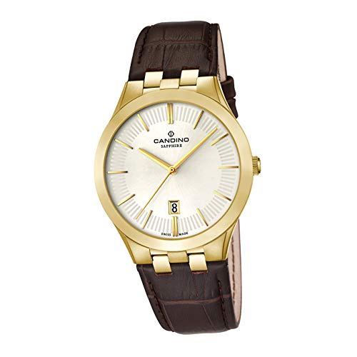 Candino Armband-Uhr Herren C4542/1 Luxus Analog Quarz Leder Uhr braun D2UC4542/1 EIN Geschenk zu Weihnachten, Geburtstag, Valentinstag für den Mann von Candino