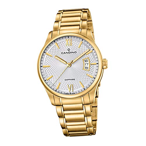 Candino Armband-Uhr Herren C4692/1 Elegant Analog Edelstahl Uhr Gold D2UC4692/1 EIN Geschenk zu Weihnachten, Geburtstag, Valentinstag für den Mann von Candino