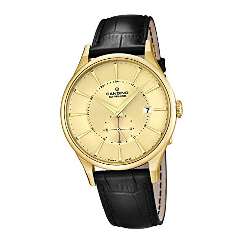 Candino Armbanduhr Damen C4559/2 Elegant Analog Quarz Leder Uhr schwarz D2UC4559/2 EIN Geschenk zu Weihnachten, Geburtstag, Valentinstag für die Frau von Candino