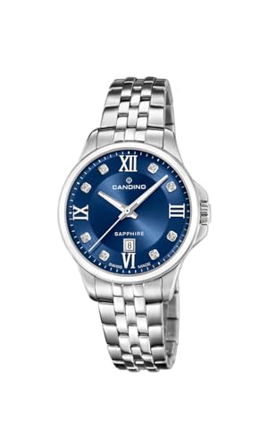 Candino Damen-Armbanduhr C4766/4 Lady Elegance Gehäuse aus grauem Edelstahl Grau, blau von Candino