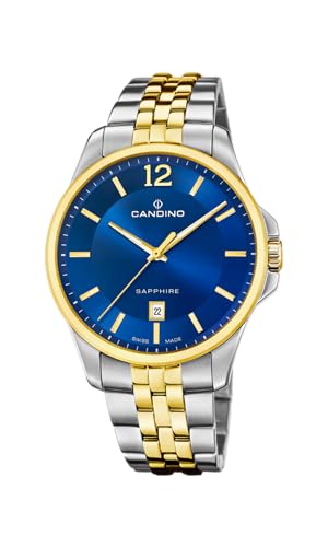 Candino Herren-Armbanduhr C4763/2 Gents Classic Timeless Gehäuse aus Edelstahl Multi Armband Multi, blau von Candino