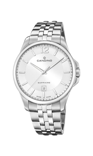 Candino Herrenuhr C4762/1 Herren Classic Timeless Gehäuse Edelstahl Grau Armband Edelstahl Grau, weiß von Candino