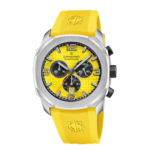 Candino Herrenuhr Kautschuk gelb Sport Armbanduhr UC4774/1 Chronograph von Candino