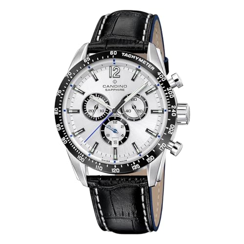 Candino Herrenuhr Leder schwarz Sport Armbanduhr UC4758/1 Chronograph von Candino