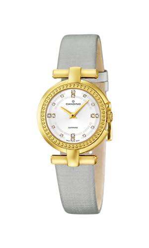 Candino Uhr Für Damen C4561/1 Lady Petite Gold Edelstahl Case GrauLeder Band von Candino