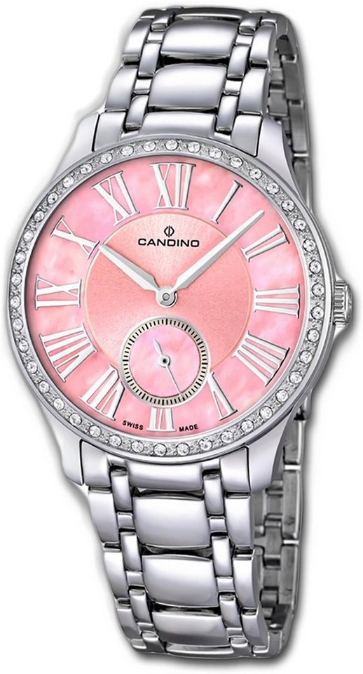 Candino Quarzuhr Candino Elegance Edelstahl Damen Uhr, Damenuhr mit Edelstahlarmband, rundes Gehäuse, mittel (ca. 36mm), Fash von Candino