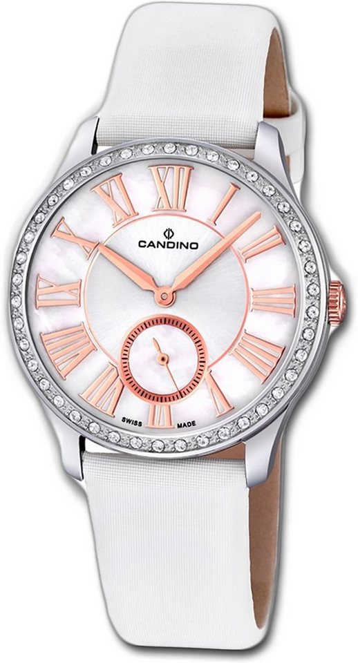 Candino Quarzuhr Candino Elegance Leder Quarz Damen Uhr, Damenuhr mit Lederarmband, rundes Gehäuse, mittel (ca. 36mm), Fashion- von Candino