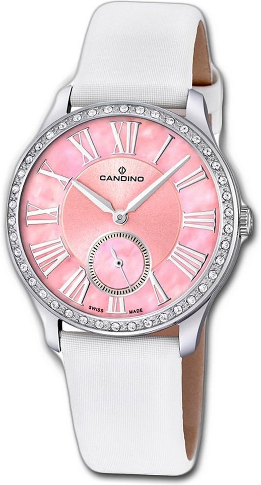 Candino Quarzuhr Candino Elegance Leder Quarz Damen Uhr, Damenuhr mit Lederarmband, rundes Gehäuse, mittel (ca. 36mm), Fashion- von Candino