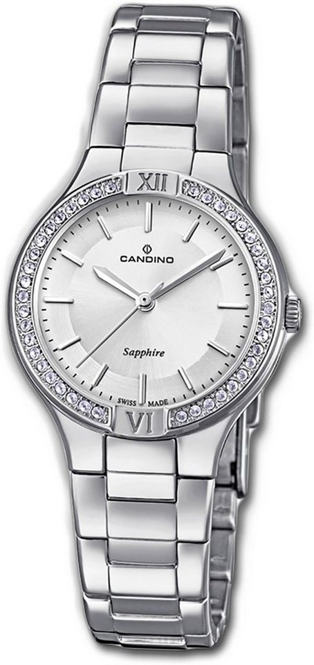 Candino Quarzuhr Candino Casual Edelstahl Damen Uhr, Damenuhr mit Edelstahlarmband, rundes Gehäuse, klein (ca. 30mm), Fashi von Candino