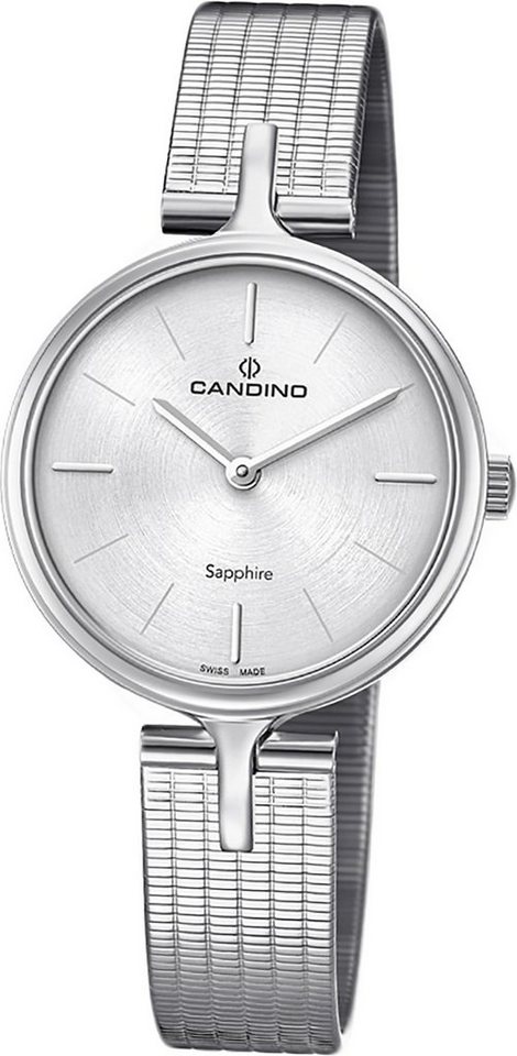 Candino Quarzuhr Candino Elegance Edelstahl Damen Uhr, Damenuhr mit Edelstahlarmband, rundes Gehäuse, klein (ca. 30mm), Fashi von Candino