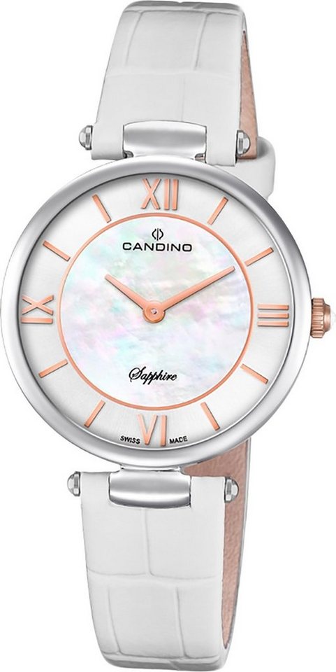 Candino Quarzuhr Candino Elegance Leder Quarz Damen Uhr, Damenuhr mit Lederarmband, rundes Gehäuse, klein (ca. 30mm), Fashion-S von Candino