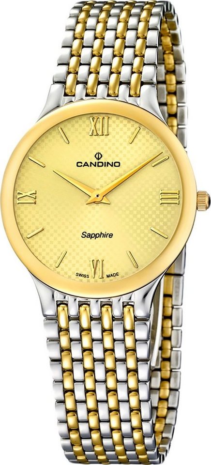 Candino Quarzuhr Candino Herren Quarz-Uhr C4414/2, Herren Armbanduhr rund, Edelstahl Bicolorarmband silber, gold, Luxus von Candino