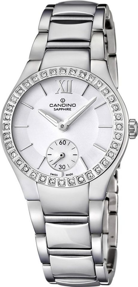 Candino Quarzuhr Candino Damen Uhr Quarzwerk C4537/1, Damen Armbanduhr rund, Edelstahlarmband silber, Luxus von Candino