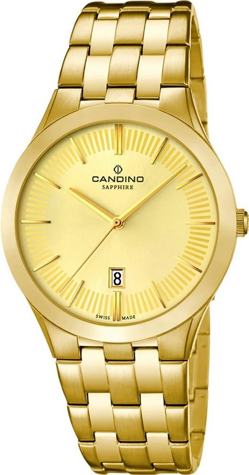 Candino Quarzuhr Candino Herren Uhr Analog C4541/2, Herren Armbanduhr rund, Edelstahl Gelbgold PVD beschichtet gold, Luxus von Candino