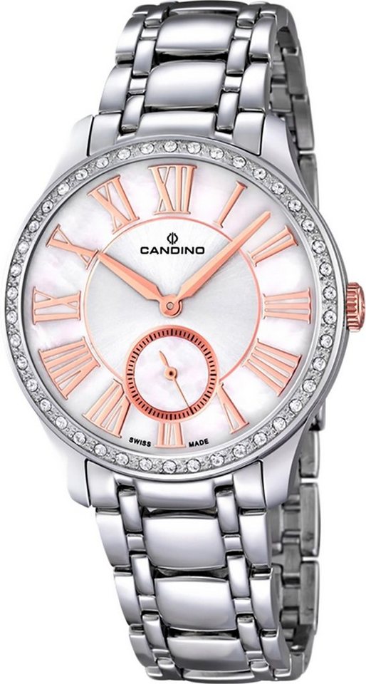 Candino Quarzuhr Candino Damen Uhr Analog C4595/1, Damen Armbanduhr rund, Edelstahlarmband silber, Fashion von Candino