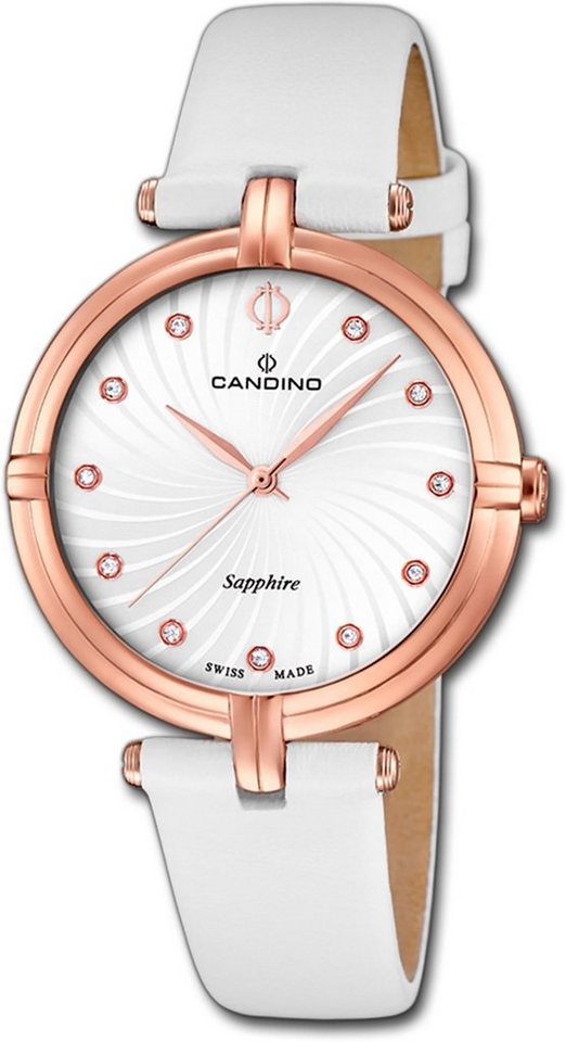 Candino Quarzuhr Candino Damenuhr Elegance C4600/3, Damen Armbanduhr rund, Edelstahlarmband weiß von Candino
