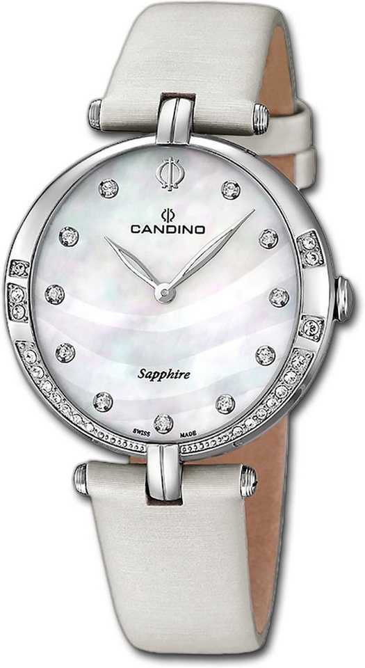 Candino Quarzuhr Candino Damenuhr Elegance C4601/1, Damen Armbanduhr rund, Edelstahlarmband creme von Candino