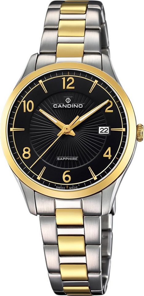 Candino Quarzuhr Candino Damen Uhr Analog C4632/2, Damen Armbanduhr rund, Edelstahlarmband silber, gold, Elegant von Candino