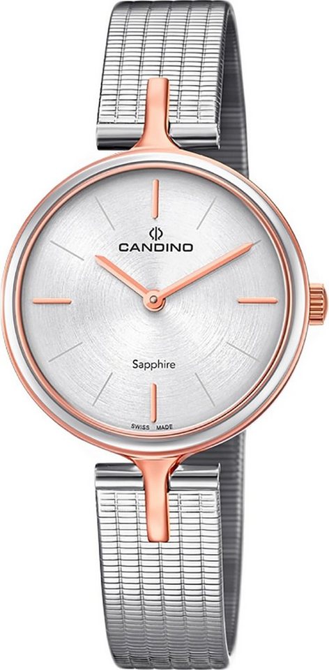 Candino Quarzuhr Candino Damen Uhr Analog C4643/1, Damen Armbanduhr rund, Edelstahlarmband silber, Fashion von Candino