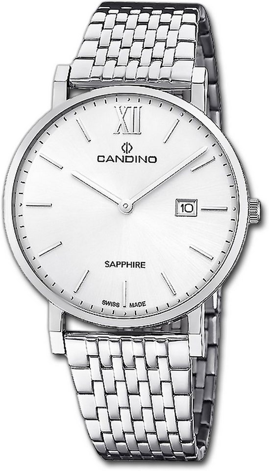 Candino Quarzuhr Candino Herrenuhr Classic, Herren Armbanduhr rund, Edelstahlarmband silber von Candino