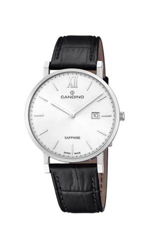 Candino Uhr Für Herren C4724/1 Couple Classic Silber Edelstahl Case SchwarzLeder Band von Candino