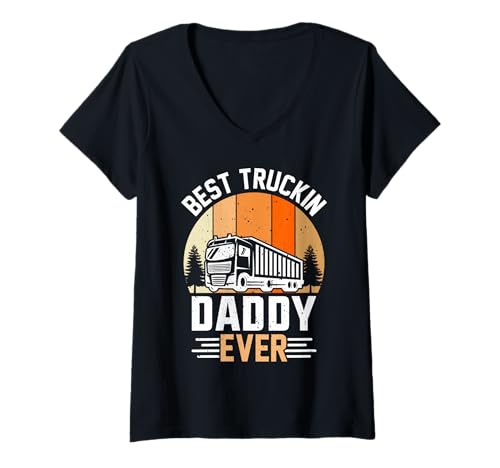 Damen Der beste Truckin-Daddy aller Zeiten T-Shirt mit V-Ausschnitt Damen Der beste Truckin-Daddy aller Zeiten T-Shirt mit V-Ausschnitt von Candis Raechelle Designs