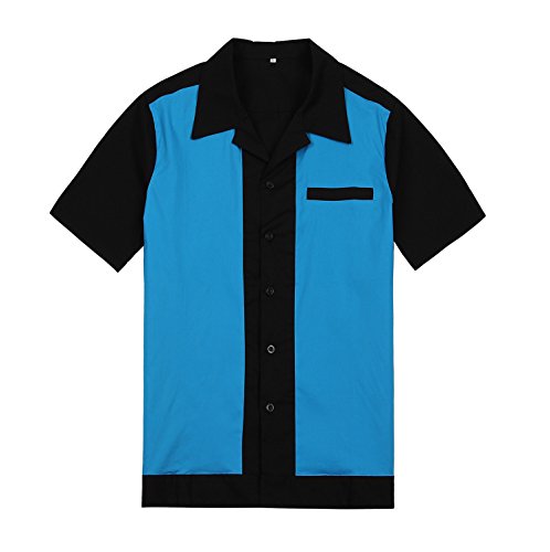 Candow Look 50'S Vintage Black&Blue Short Sleeves Men Workshirts von Candow Look