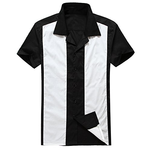 Candow Look Herren Freizeit Hemd White Panel Men's Rockabilly Shirts von Candow Look