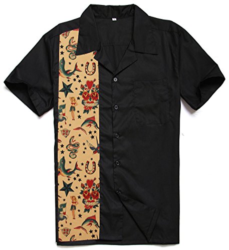 Tattoo Inspired Design Pattern Print Shirt ST110FT von Candow Look