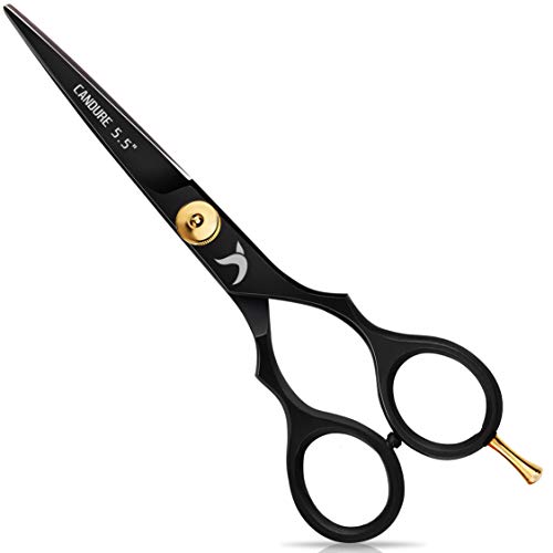 Candure Friseurschere Professionell Haarschneideschere Scharfe Premium Perfekter Haarschnitt Frisörschere Rostfreier Stahl Haarschere für Männer, Frauen, Kinder und Erwachsene 5.5" von Candure