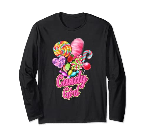 Candy And Girl Süßer Zuckerwatte-Leckerli-Liebhaber Langarmshirt von Candy And Girl Cute Sweet Cotton Candy Treat Lover