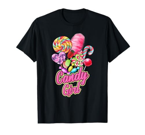 Candy And Girl Süßigkeitenliebhaber aus Baumwolle T-Shirt von Candy And Girl Cute Sweet Cotton Candy Treat Lover