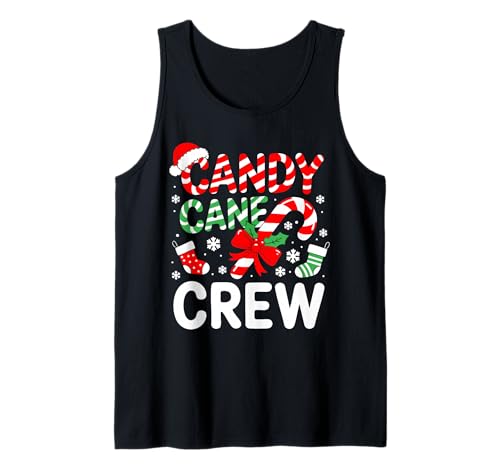 Candy Cane Crew Shirt Erwachsene Männer Frauen Kinder Weihnachten Pyjama Tank Top von Candy Cane Crew Shirts